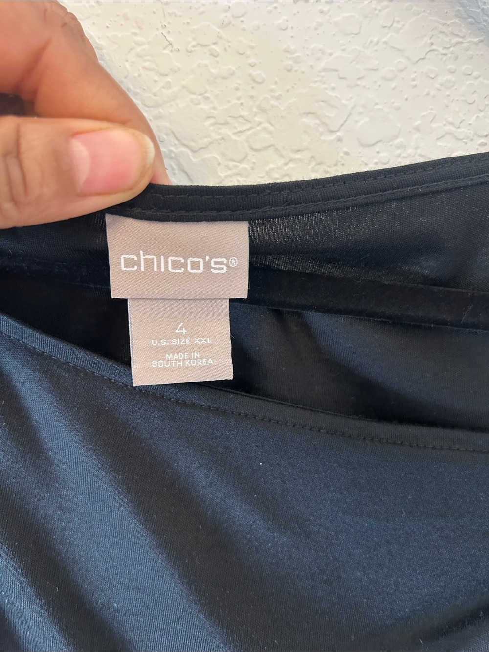 Chico's Black Short Sleeve Draped Top business casual conservative (4)XXL - Picture 2 of 5